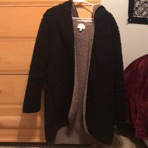 Urban Outfitters Black Teddy Bear Coat